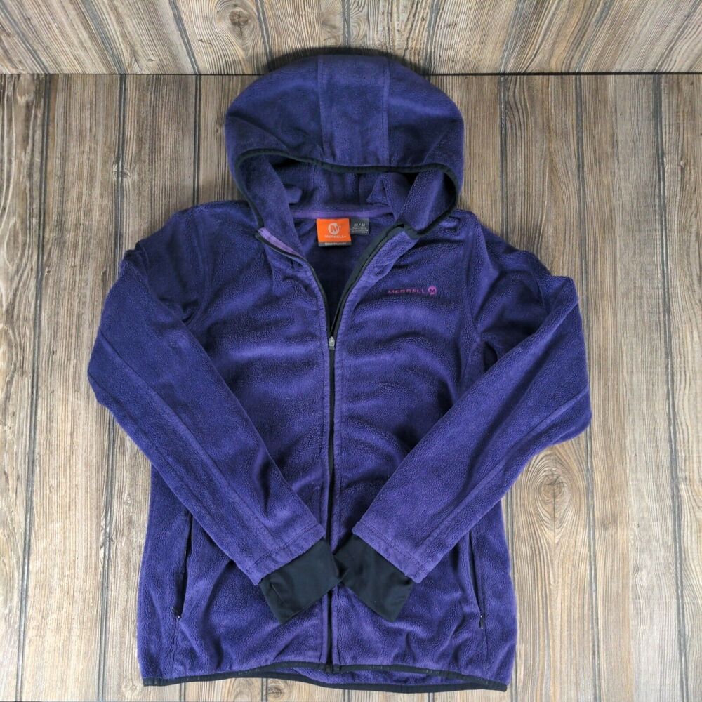 Merrell Purple Fleece Zip Hoodie Jacket Shacket Select Regulate Women M Layering